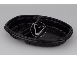 Bottom for lunch-box СпК-257, 257*202*37 mm, double-section, black