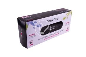 Gloves, size M, nitrile, for observation, black, non-powdered (Linger)