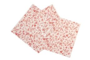 Paper backings in sheets, white-red, bonapetit, 300x300mm