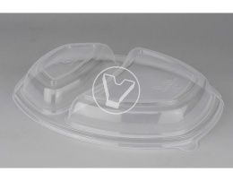Lid for double-section lunch-box СпК-257, 257*202*35 mm, transparent (PP)