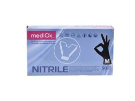 Gloves, size M, nitrile, for observation, black, non-powdered (Linger)