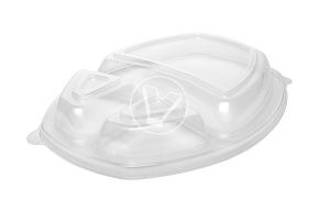Lid for triple-section lunch-box СпК-257, 257*202*35 mm, transparent
