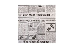 Paper backings in sheets, black, newsaper, 300x300mm