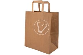 Kraft bag with flat handles, 240*140*280, 70 g/m