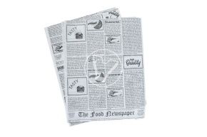 Paper backings in sheets, black, newsaper, 300x400mm