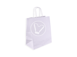 Paper bag, white, with twisted handles, 240*140*280 mm
