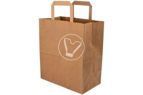 Package with flat. Kraft handles 220*120*250