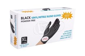 Synmax non-sterile gloves, black, size XL,