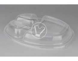 Lid for triple-section lunch-box СпК-257, 257*202*35 mm, transparent