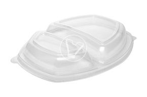 Lid for double-section lunch-box СпК-257, 257*202*35 mm, transparent (PP)